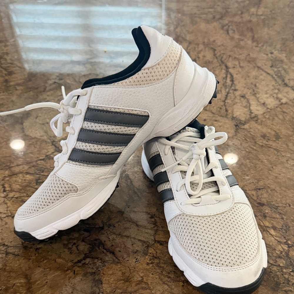 Adidas Men's White and Gray Golf Shoes Sneakers